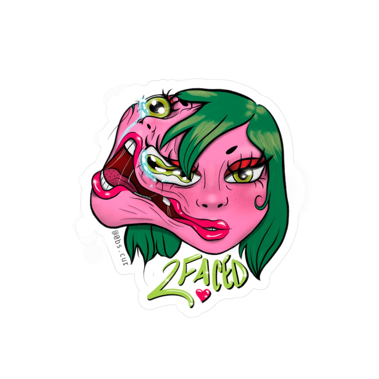 2 faced sticker